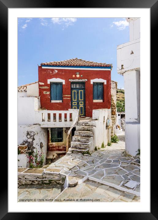 Old town house, Kythnos Island Greece. Framed Mounted Print by Chris North