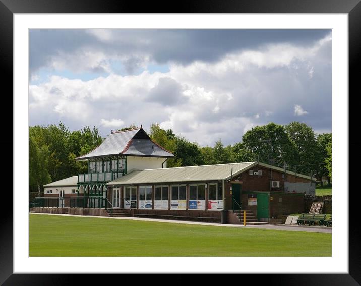 Cricket pavilion Honley Holmfirth Framed Mounted Print by Roy Hinchliffe