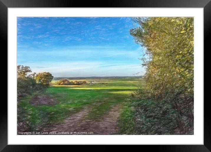Farmland In South Oxfordshire Framed Mounted Print by Ian Lewis