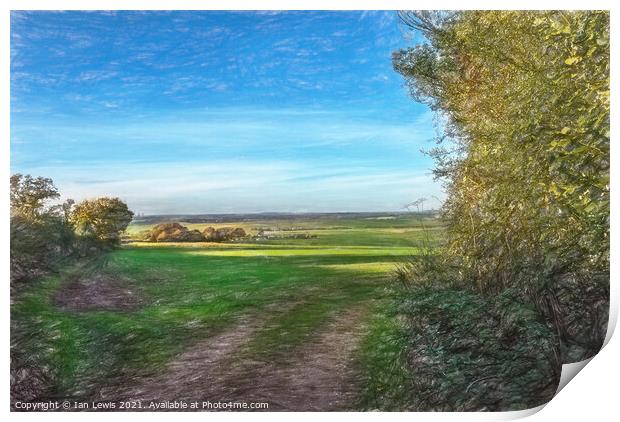 Farmland In South Oxfordshire Print by Ian Lewis