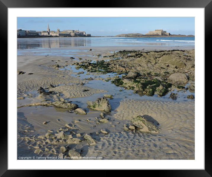 Low Tide on the Coast of St Malo France Framed Mounted Print by Tammy Winand