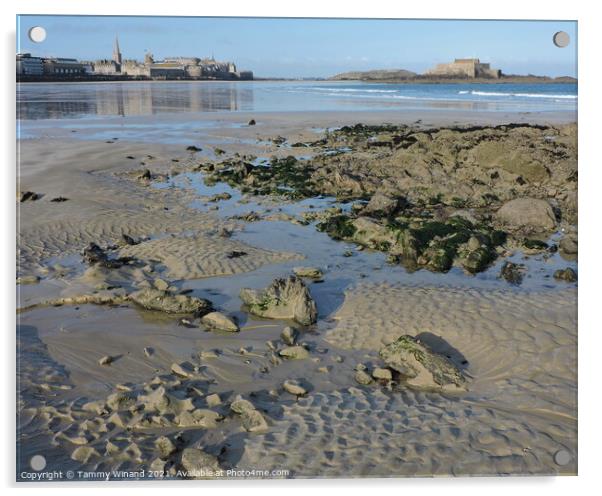 Low Tide on the Coast of St Malo France Acrylic by Tammy Winand