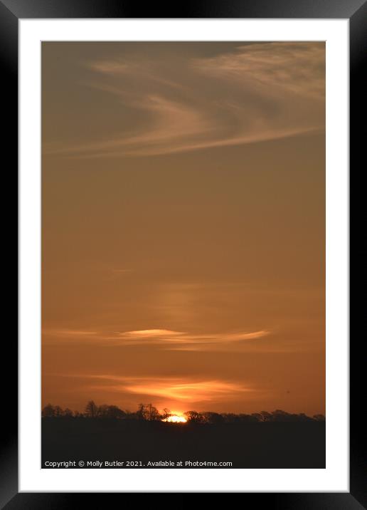 Wispy sunrise clouds Framed Mounted Print by Molly Butler