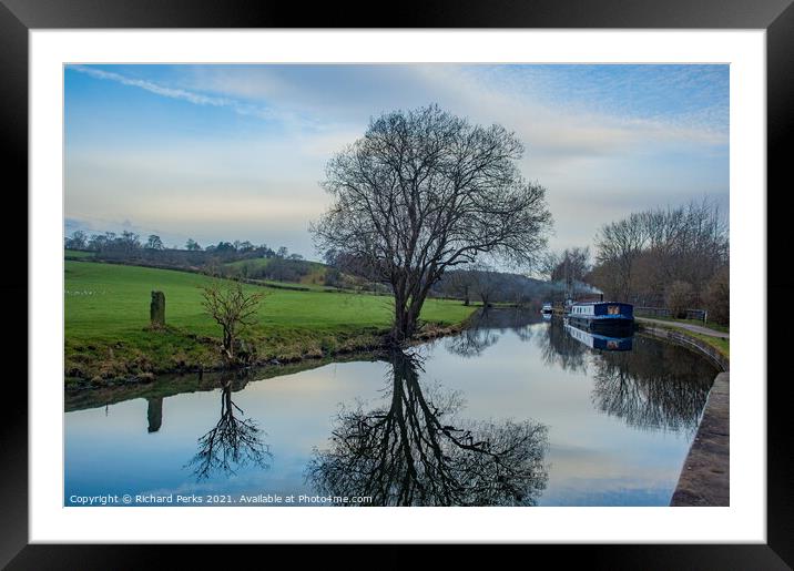 Spring is springing on the canal at Rodley Framed Mounted Print by Richard Perks