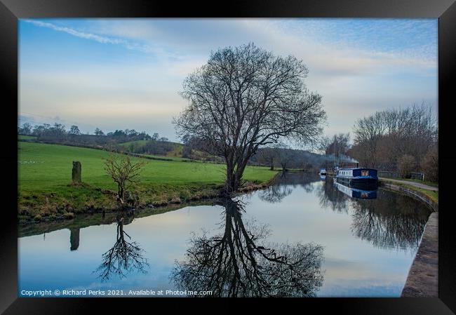 Spring is springing on the canal at Rodley Framed Print by Richard Perks
