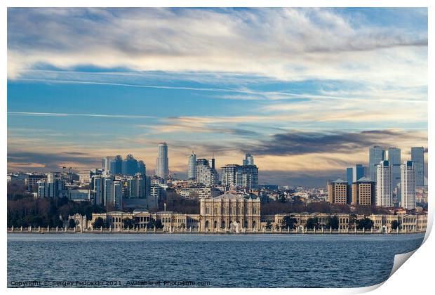 View to european coast of Istanbul. Print by Sergey Fedoskin