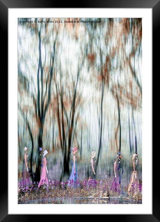 Dancing in the woods,Cornwall midday dance, Flora  Framed Mounted Print by kathy white