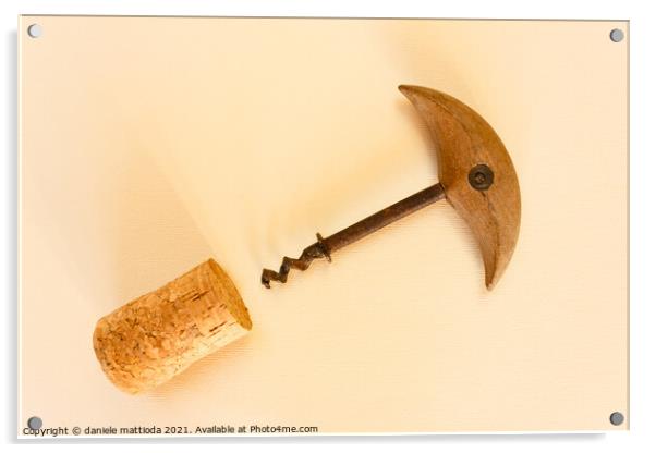 ancient corkscrew Acrylic by daniele mattioda