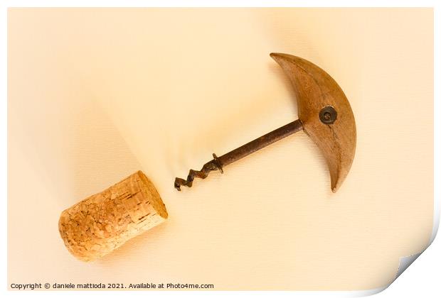 ancient corkscrew Print by daniele mattioda