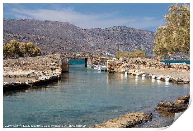 Crete: Bridge into the Blue Yonder Print by Kasia Design