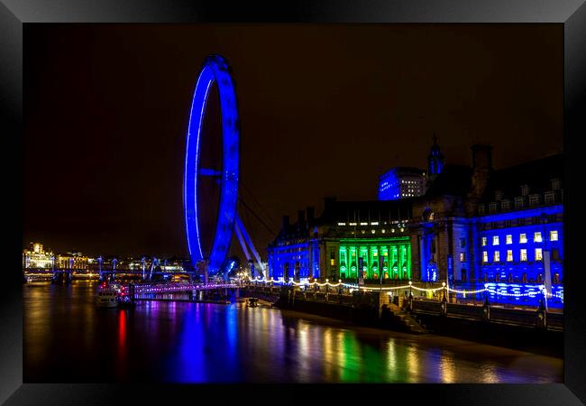 London Eye and the Thames Framed Print by Oxon Images