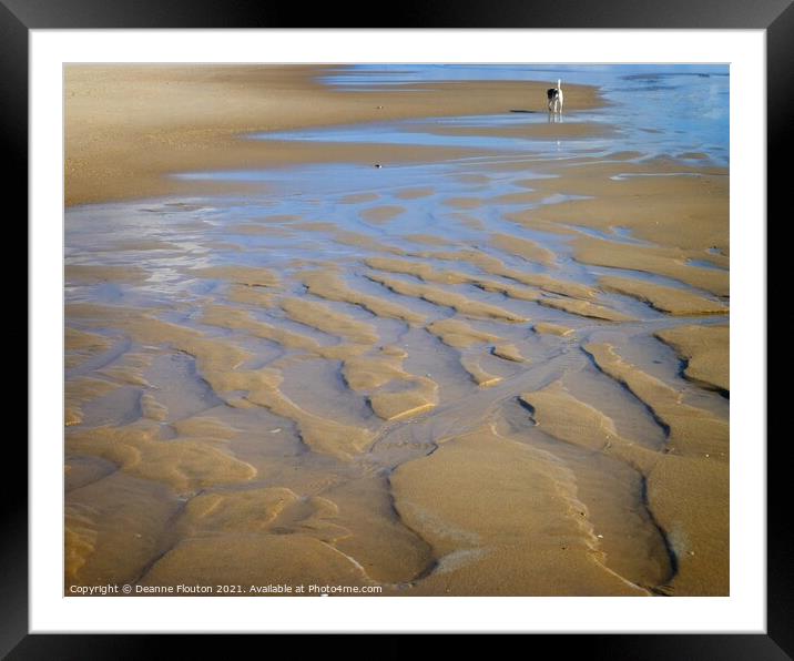 Solitude on East Hampton Beach Framed Mounted Print by Deanne Flouton