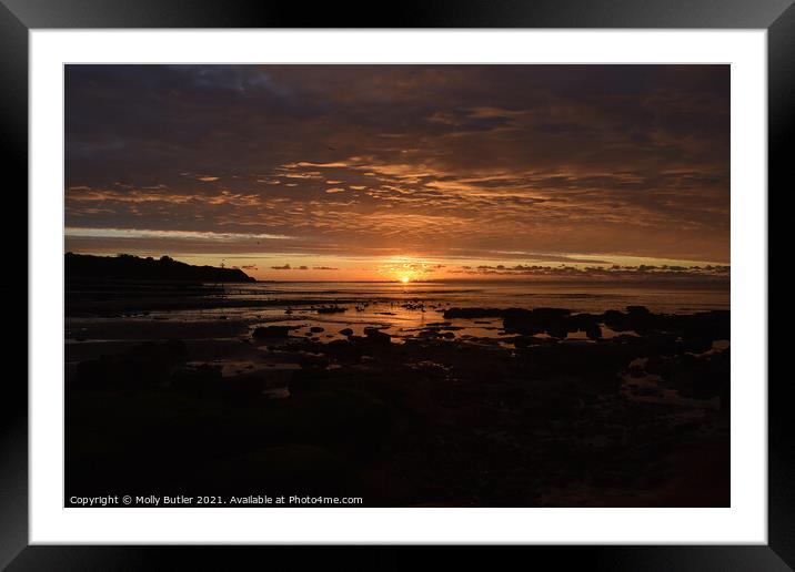 Sunrise at sea Framed Mounted Print by Molly Butler