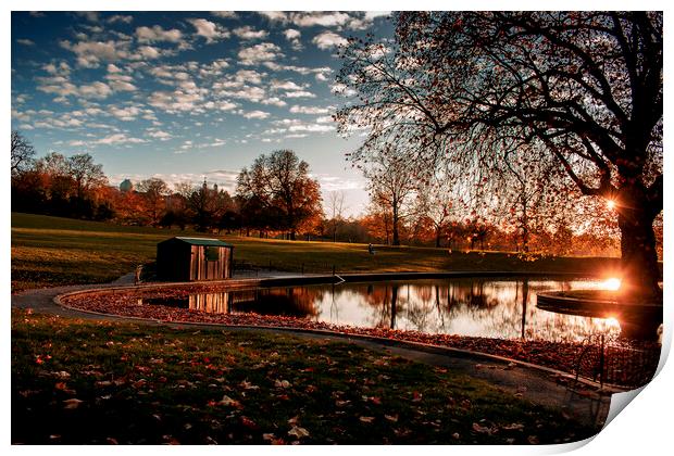 Autumn at The Boating Lake - Greenwich Park Print by robin whitehead