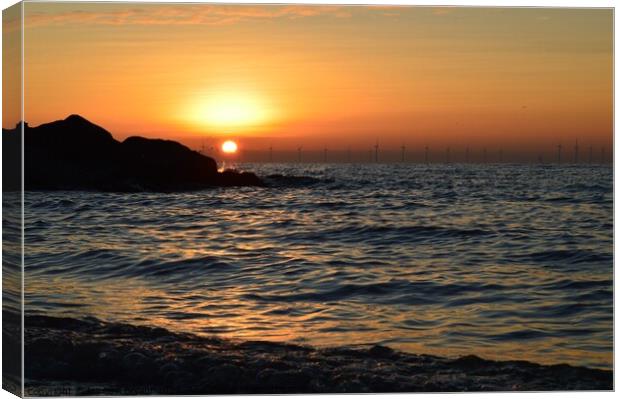 Sunrise at clacton on sea Canvas Print by Michael bryant Tiptopimage