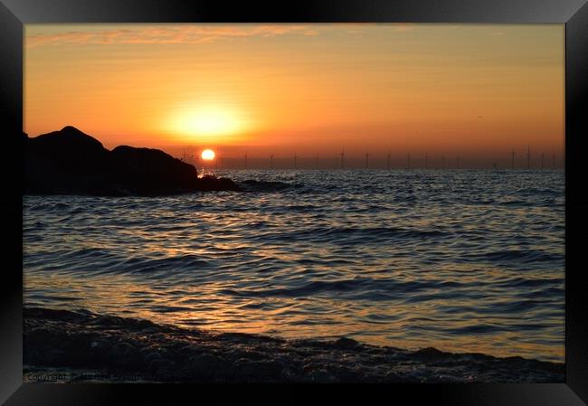 Sunrise at clacton on sea Framed Print by Michael bryant Tiptopimage