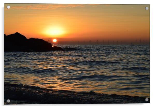 Sunrise at clacton on sea Acrylic by Michael bryant Tiptopimage