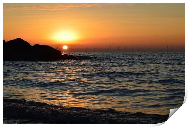 Sunrise at clacton on sea Print by Michael bryant Tiptopimage