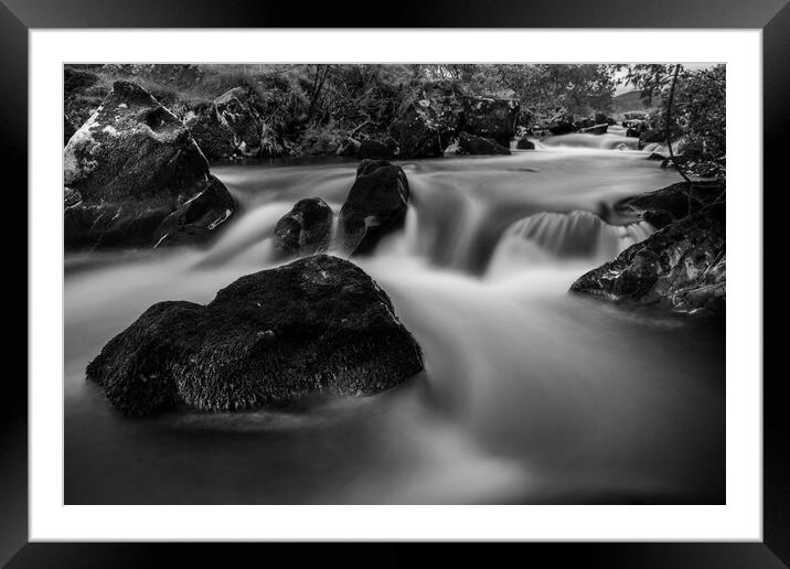 River and rocks  Framed Mounted Print by christian maltby