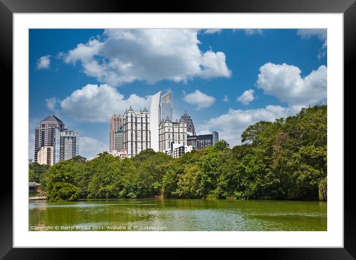 Atlanta From Piedmont Park Framed Mounted Print by Darryl Brooks