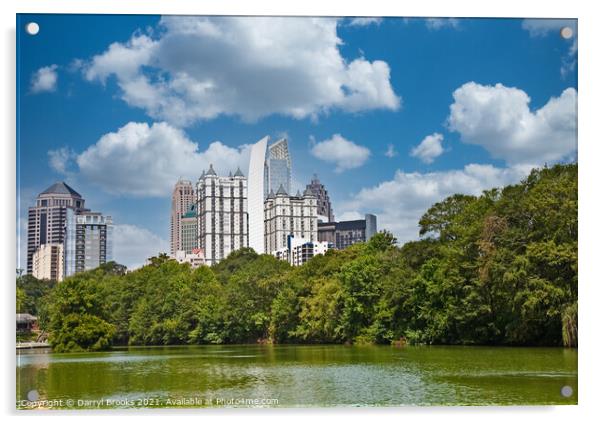 Atlanta From Piedmont Park Acrylic by Darryl Brooks