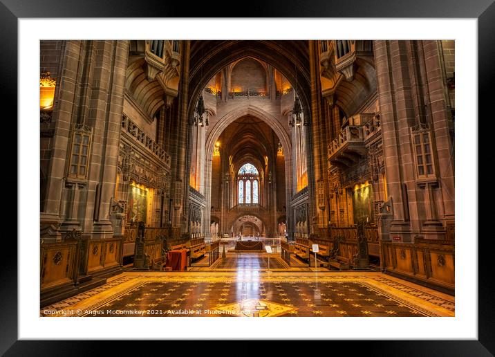 Interior of Liverpool Anglican Cathedral Framed Mounted Print by Angus McComiskey