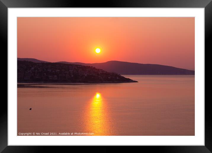 Greek Sunrise Framed Mounted Print by Nic Croad