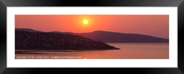 Greek Sunrise Framed Mounted Print by Nic Croad