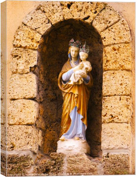 Virgin Mary and Jesus Canvas Print by Ann Biddlecombe