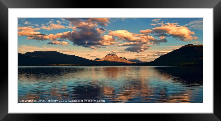  Dusk at Loch Maree-Scotland. Framed Mounted Print by Dave Harnetty