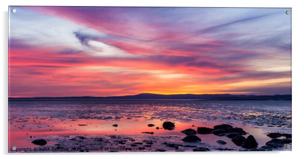 Sunset over Morecambe Bay Acrylic by Keith Douglas
