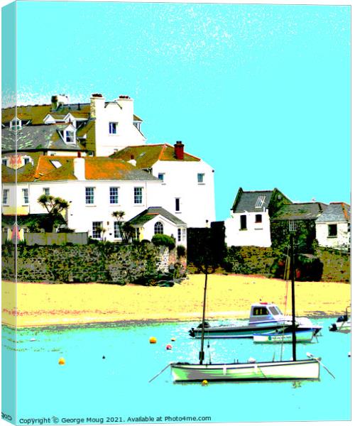 St Ives, Cornwall - Poster Style I Canvas Print by George Moug