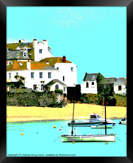 St Ives, Cornwall - Poster Style I Framed Print by George Moug