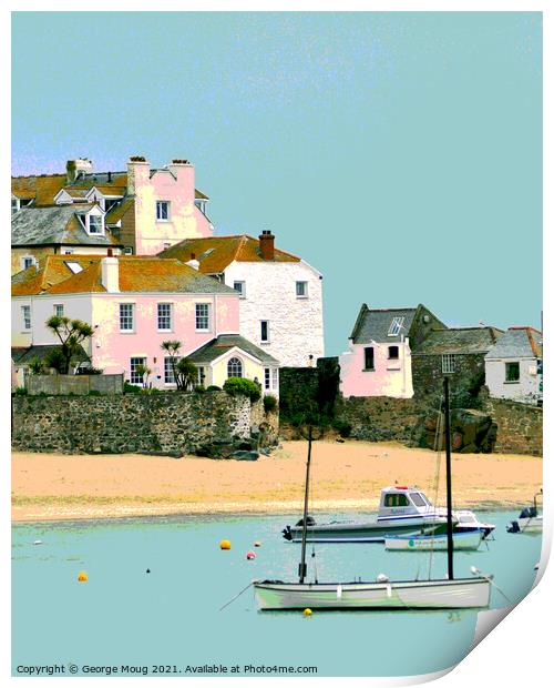 St Ives, Cornwall - Poster Style II Print by George Moug