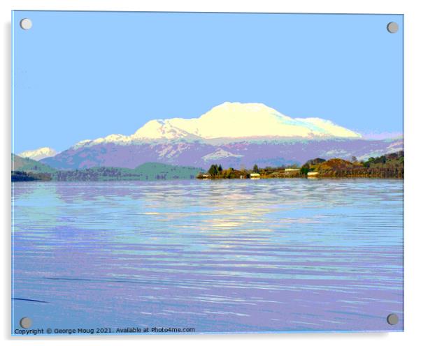 Loch Lomond and Ben Lomond Scotland Acrylic by George Moug
