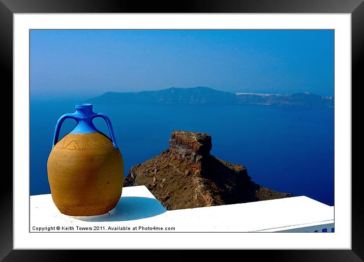 Terracotta Jar Santorini, Canvases & Prints Framed Mounted Print by Keith Towers Canvases & Prints