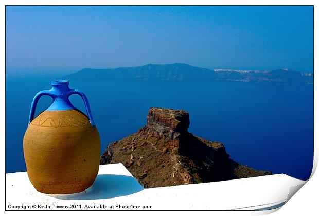 Terracotta Jar Santorini, Canvases & Prints Print by Keith Towers Canvases & Prints