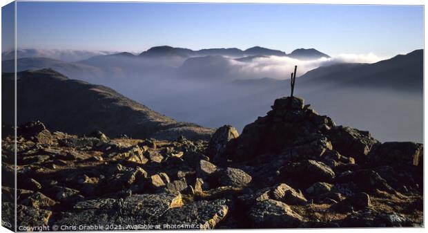 Scafell from the summit of High Stile Canvas Print by Chris Drabble