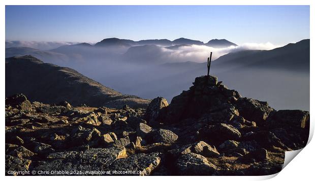 Scafell from the summit of High Stile Print by Chris Drabble