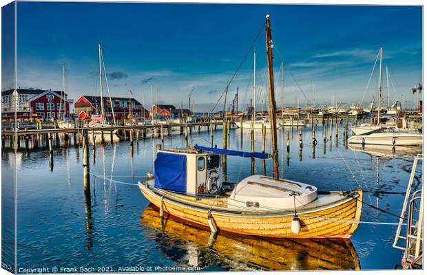 Harbor marina in Juelsminde for small boats, Jutland Denmark Canvas Print by Frank Bach