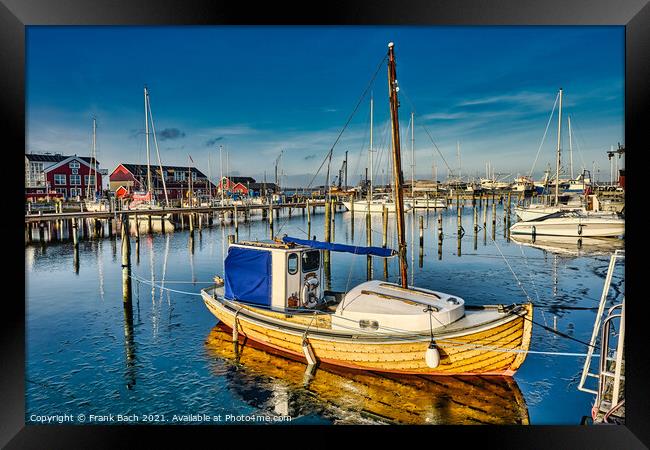 Harbor marina in Juelsminde for small boats, Jutland Denmark Framed Print by Frank Bach