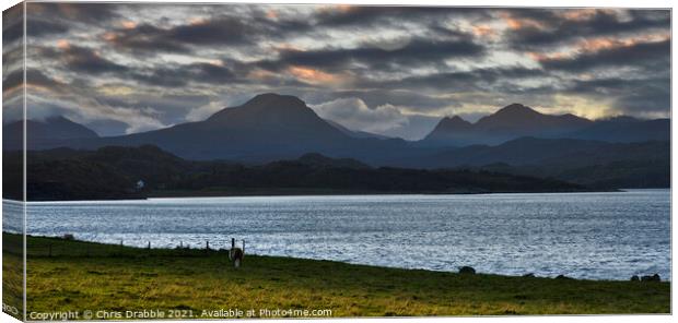 The Torridon Hills from Loch Gairloch Canvas Print by Chris Drabble