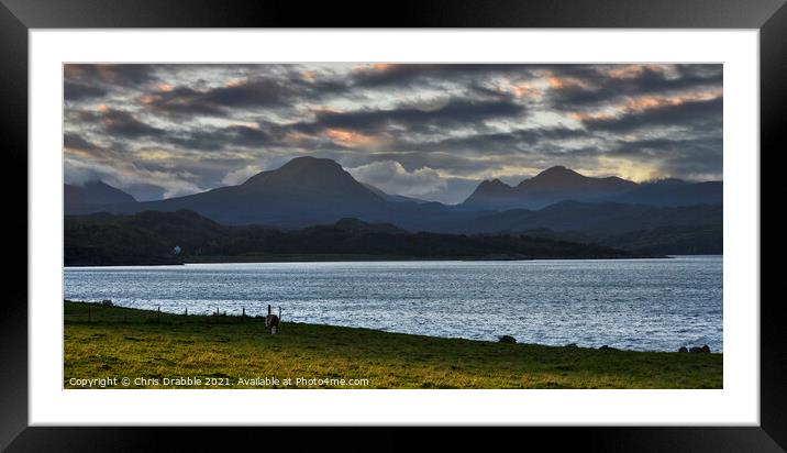 The Torridon Hills from Loch Gairloch Framed Mounted Print by Chris Drabble