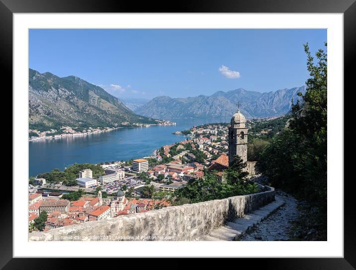 Majestic View of Kotor Riviera Framed Mounted Print by Janet Carmichael