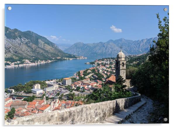 Majestic View of Kotor Riviera Acrylic by Janet Carmichael
