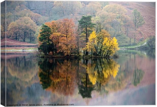 Autumn at Rydal Water Canvas Print by Peter Jarvis