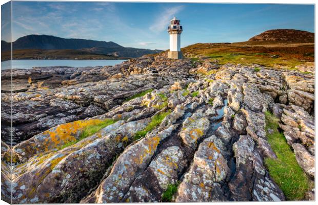 Rhue Lighthouse in afternoonn light Canvas Print by John Frid