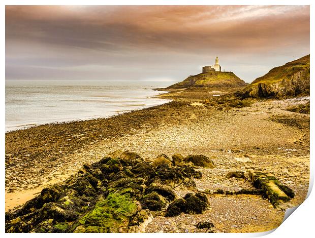 Mumbles Lighthouse, Swansea, Wales, UK Print by Mark Llewellyn