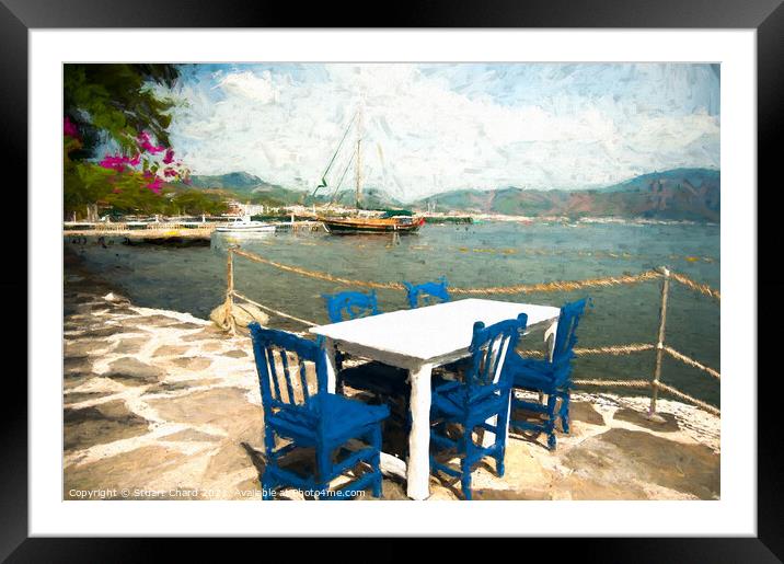 Tavernal overlooking the sea Framed Mounted Print by Travel and Pixels 
