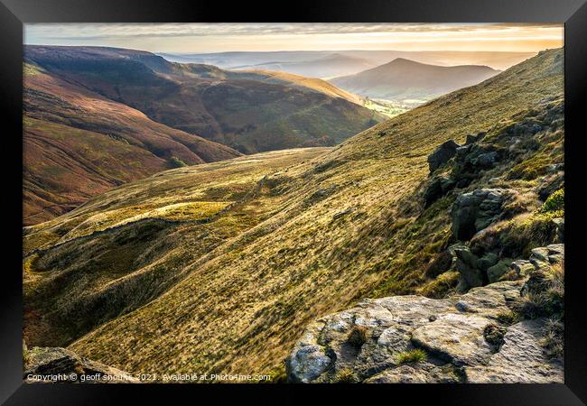 Lose Hill from Kinder Framed Print by geoff shoults